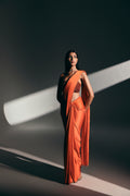 Sunset Amber - Crystal Embellished Saree Set