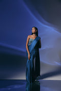 Midnight Sapphire - Crystal Embellished Saree Set