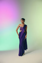 Twilight Amethyst - Crystal Embellished Saree Set