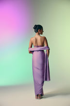Lilac Fluorite - Crystal Embellished Saree Set