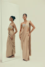 Solar Topaz - Crystal Embellished Saree Set
