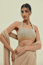 Solar Topaz - Crystal Embellished Saree Set