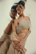 Solar Topaz - Crystal Embellished Saree Set