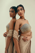 Solar Topaz - Crystal Embellished Saree Set