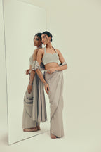 Lunar Moonstone - Crystal Embellished Saree Set